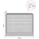 Gabion med 5 mm tråd og 5x2,5 cm net 200x100x150 cm