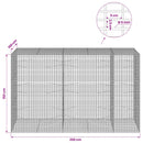 Gabion med 5 mm tråd og 5x2,5 cm net 250x100x150 cm
