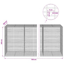 Gabion med 5 mm tråd og 5x2,5 cm net 700x100x150 cm