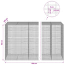Gabion med 5 mm tråd og 5x2,5 cm net 850x100x150 cm