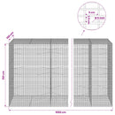 Gabion med 5 mm tråd og 5x2,5 cm net 1050x100x150 cm