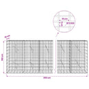 Gabion med 5 mm tråd og 5x10 cm net 350x10x100 cm