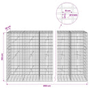 Gabion med 5 mm tråd og 5x10 cm net 850x20x150 cm