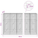 Gabion med 5 mm tråd og 5x10 cm net 1150x20x150 cm