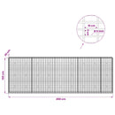 Gabion med 5 mm tråd og 5x10 cm net 450x30x150 cm