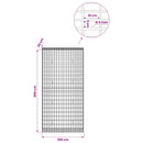 Gabion med 5 mm Tråd og 5x10 cm Maske 100x30x200 cm