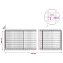 Gabion med 5 mm tråd og 5x10 cm net 700x50x100 cm