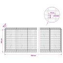 Gabion med 5 mm tråd og 5x10 cm net 750x50x100 cm