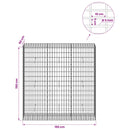 Gabion med 5 mm tråd og 5x10 cm net 150x50x150 cm