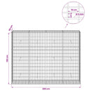 Gabion med 5 mm tråd og 5x10 cm net 200x50x150 cm