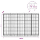 Gabion med 5 mm tråd og 5x10 cm net 250x50x150 cm