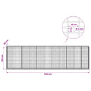Gabion med 5 mm tråd og 5x10 cm net 550x50x150 cm