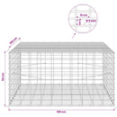 Gabion med 5 mm tråd og 5x10 cm net 100x100x50 cm