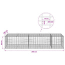 Gabion med 5 mm tråd og 5x10 cm net 250x100x50 cm