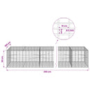 Gabion med 5 mm tråd og 5x10 cm net 350x100x50 cm