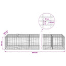 Gabion med 5 mm tråd og 5x10 cm net 450x100x50 cm