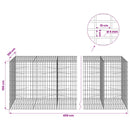 Gabion med 5 mm tråd og 5x10 cm net 450x100x100 cm