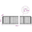 Gabion med 5 mm tråd og 5x10 cm net 1100x100x100 cm