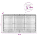 Gabion med 5 mm tråd og 5x10 cm net 300x100x150 cm