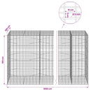 Gabion med 5 mm tråd og 5x10 cm net 1050x100x150 cm