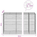 Gabion med 5 mm tråd og 5x10 cm net 1150x100x150 cm