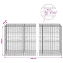 Gabion med 5 mm tråd og 5x10 cm net 1200x100x150 cm