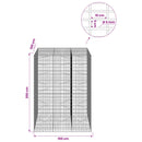 Gabion med 5 mm tråd og 5x10 cm net 150x100x200 cm