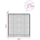 Gabion med 5 mm tråd og 5x10 cm net 200x100x200 cm