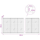 Gabion med 5 mm Tråd og 10x10 cm Net 350x20x100 cm