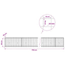 Gabion med 5 mm Tråd og 10x10 cm Net 750x30x50 cm