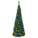 Pop-up-juletræ med LED-lys 210 cm 200 LED'er PVC Grøn