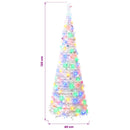 Pop-up-juletræ med LED-lys 120 cm 50 LED'er PVC og PET Hvid