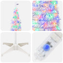 Pop-up-juletræ med LED-lys 210 cm 200 LED'er PVC og PET Hvid