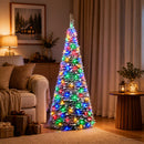 Pop-up-juletræ med LED-lys 150 cm 100 LED'er PVC Grøn og hvid