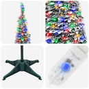 Pop-up-juletræ med LED-lys 150 cm 100 LED'er PVC Grøn og hvid