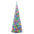 Pop-up-juletræ med LED-lys 150 cm 100 LED'er PVC Grøn og hvid