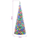 Pop-up-juletræ med LED-lys 150 cm 100 LED'er PVC Grøn og hvid