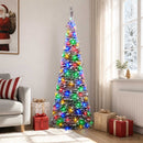 Pop-up-juletræ med LED-lys 180 cm 150 LED'er PVC Grøn og hvid