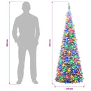 Pop-up-juletræ med LED-lys 180 cm 150 LED'er PVC Grøn og hvid