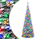 Pop-up-juletræ med LED-lys 210 cm 200 LED'er PVC Grøn og hvid