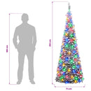 Pop-up-juletræ med LED-lys 210 cm 200 LED'er PVC Grøn og hvid