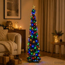 Pop-up-LED-juletræ med stjerne 120 cm 50 LED'er PET Sort