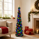 Pop-up-LED-juletræ med stjerne 120 cm 50 LED'er PET Sort