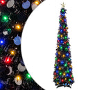 Pop-up-LED-juletræ med stjerne 120 cm 50 LED'er PET Sort