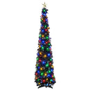 Pop-up-LED-juletræ med stjerne 150 cm 50 LED'er PET Sort