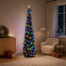 Pop-up-LED-juletræ med stjerne 180 cm 100 LED'er PET Sort