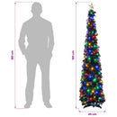 Pop-up-LED-juletræ med stjerne 180 cm 100 LED'er PET Sort