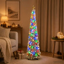 Pop-up-LED-juletræ med stjerne 150 cm 50 LED'er PET Sølv