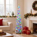 Pop-up-LED-juletræ med stjerne 150 cm 50 LED'er PET Sølv