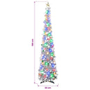 Pop-up-LED-juletræ med stjerne 150 cm 50 LED'er PET Sølv
